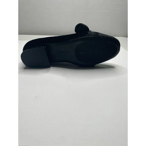 ComfortView 7.5 Black Crushed Velvet & Rhinestone Loafers - Picture 6 of 7